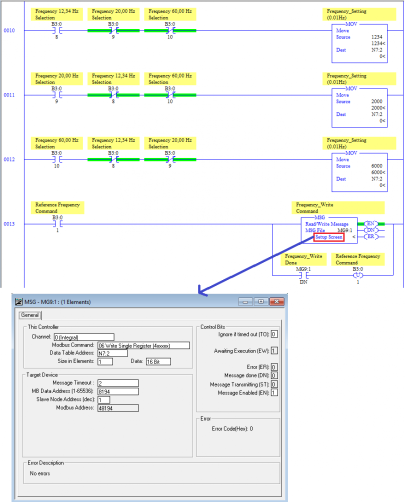 Micrologix 1100 "Modbus RTU" INVT GD20 VFD